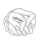 wedding band for his and her hand, on the ring finger tattoo design idea