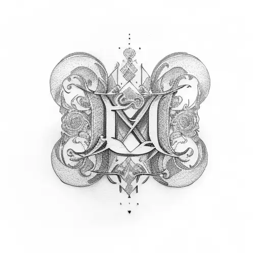 initials PF  tattoo design idea