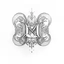 initials PF  tattoo design idea