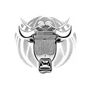 simple maori bull head tattoo tattoo design idea