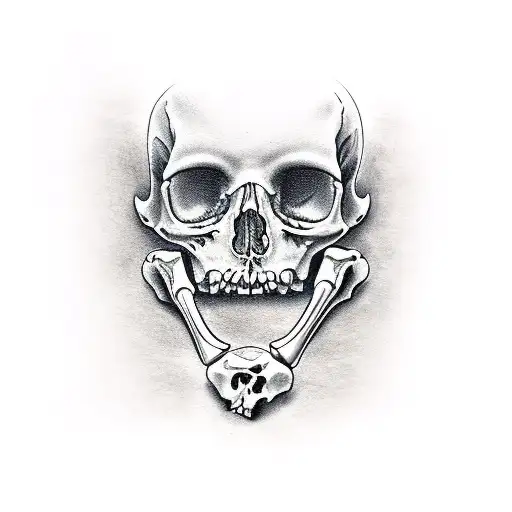 coffin with baby bones  tattoo design idea