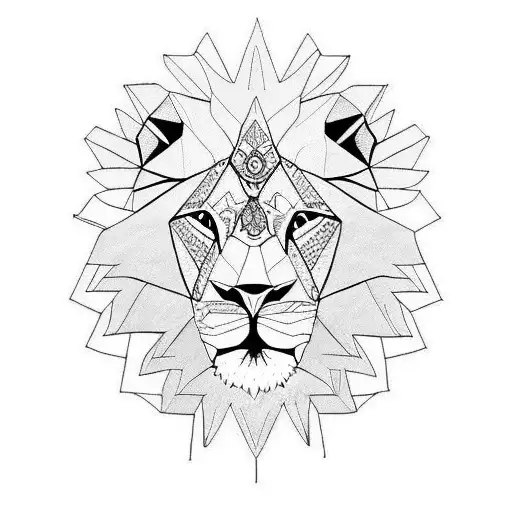 lion lying  tattoo design idea