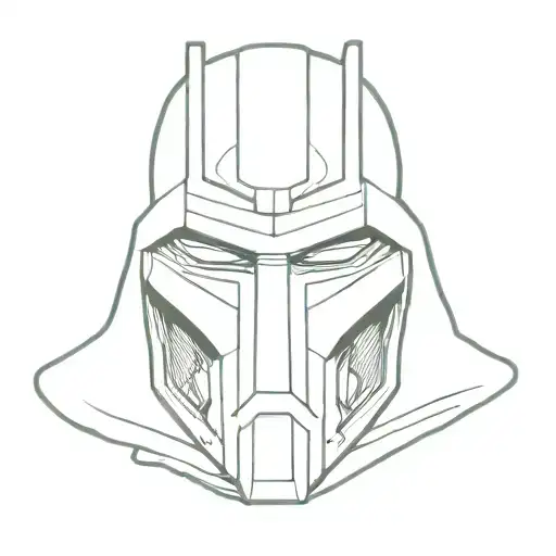 simple doctor doom mask tattoo design idea
