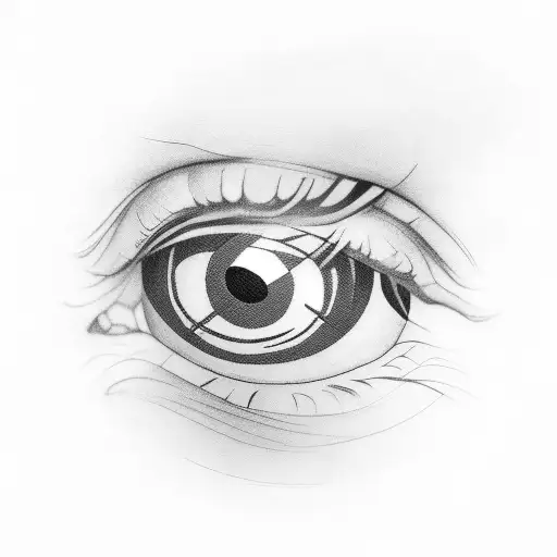 eye with reflection in the pupil of the silhouette of a boy with soccer ball tattoo design idea