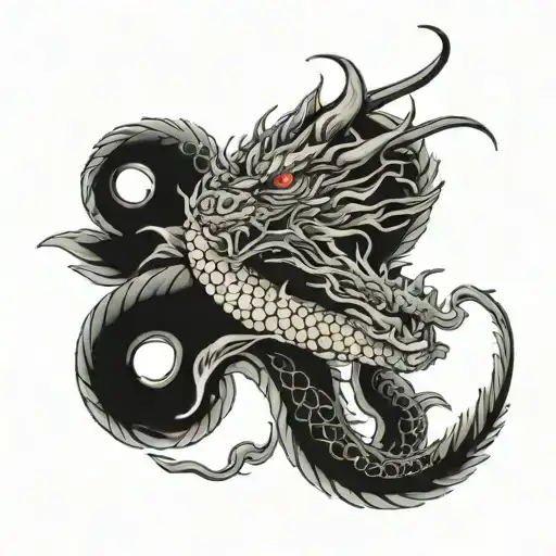 realistic dragon wrapped around arm tattoo design idea