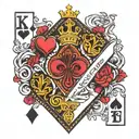 king of hearts and three of spades card tattoo design idea