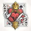 king of hearts and three of spades card tattoo design idea
