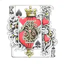 king of hearts and three of spades card tattoo design idea