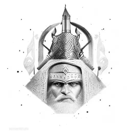 Historical battle scene featuring ancient Persian warriors tattoo design idea