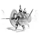 Historical battle scene featuring ancient Persian warriors tattoo design idea