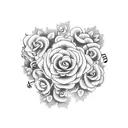 A music note intertwined with a vine of flowers tattoo design idea