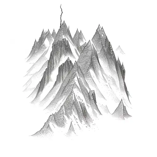 dangerous mountain leading to a glorious peak tattoo design idea
