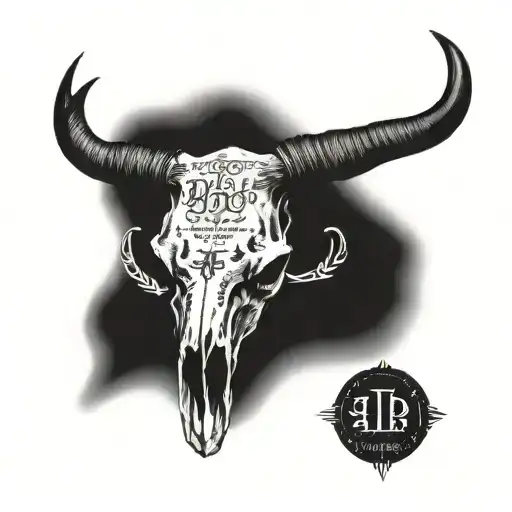 steer skull with quote "I do not and will not fear tomorrow because I feel as though today has been enough"  tattoo design idea