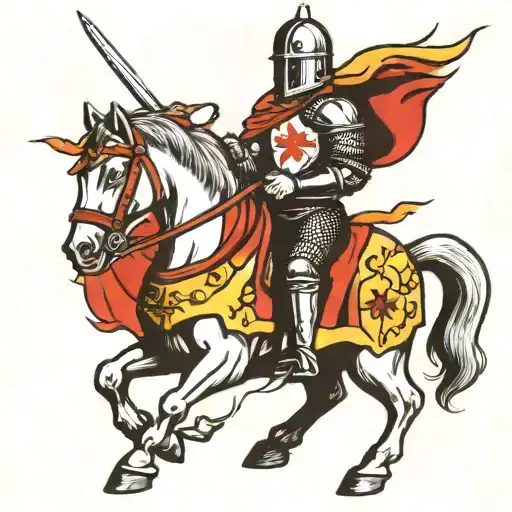 crusader knight tattoo design idea