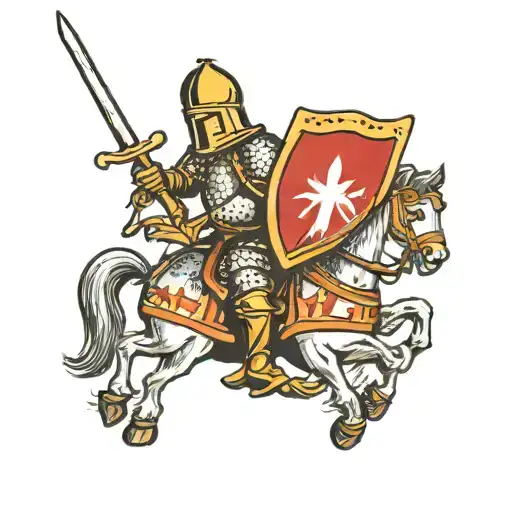 crusader knight tattoo design idea