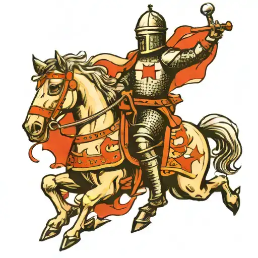 crusader knight tattoo design idea