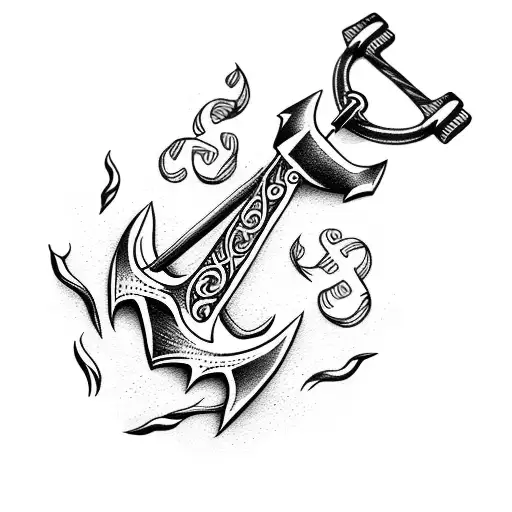 anchor with hummingbird tattoo design idea