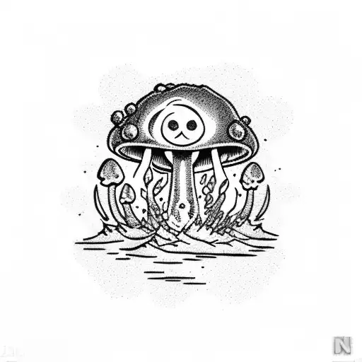 fallout mushroom cloud tattoo design idea