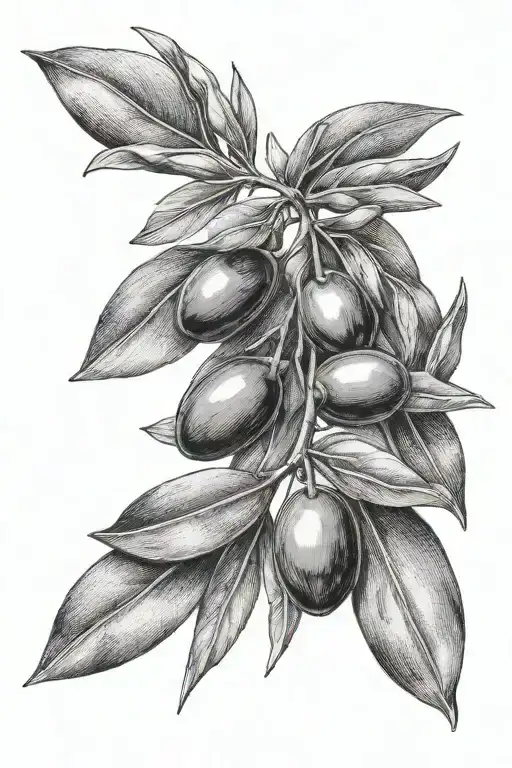 olive branches tattoo design idea