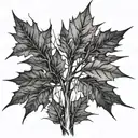 maple tree branches exploding due to lighting. The names Harold and Annette written in the branches. tattoo design idea