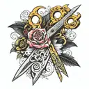 scissors tattoo design idea