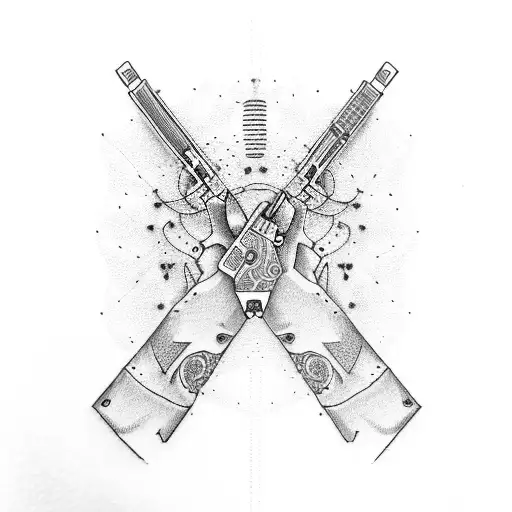 glock outline tattoo design idea