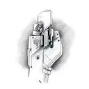 glock outline tattoo design idea