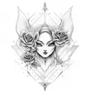 rose clouds wings time clock tattoo design idea