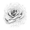 rose clouds wings time clock tattoo design idea