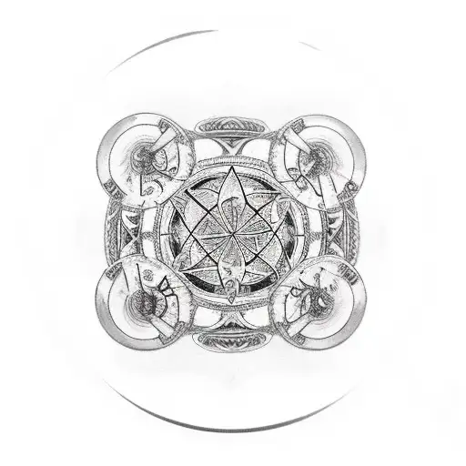 Vegvísir cycling nomad tattoo design idea