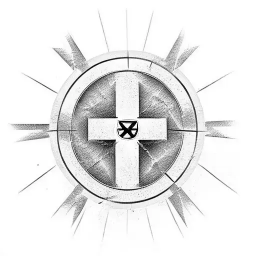AMDG symbol and cross that would go across the chest with some kind of tribal extensions that run down the arms. tattoo design idea