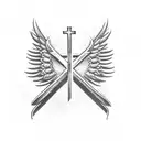 AMDG (Ad Majorem Dei Gloriam) & cross that would go across the chest and look like wings element of truth + courage tattoo design idea