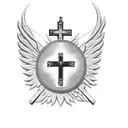 Jesuit AMDG symbol and cross that would go across the chest and look like wings. some element of truth too tattoo design idea
