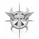 Jesuit AMDG symbol and cross that would go across the chest and look like wings. some element of truth too tattoo design idea