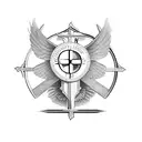 Jesuit AMDG symbol and cross that would go across the chest and look like wings. some element of truth too tattoo design idea