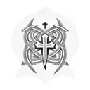 AMDG symbol and cross that would go across the chest with some kind of tribal extensions that run down the arms. tattoo design idea