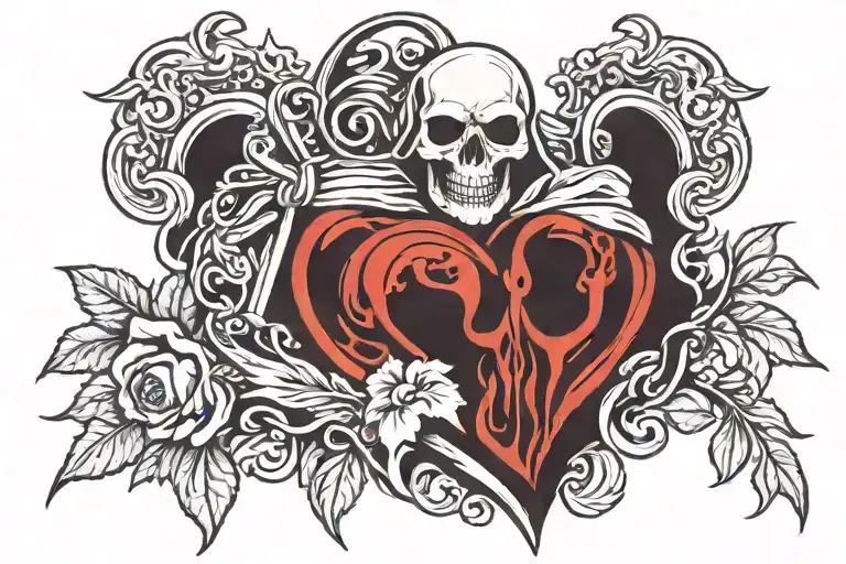 Reaper Sacred Heart tattoo design idea