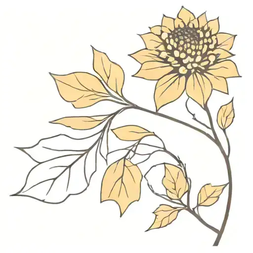 a pinecone with ginkgo leaves and a sunflower tattoo design idea