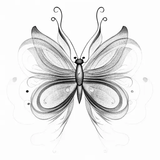 A butterfly made of delicate smoke trails, symbolizing the ephemeral nature of creativity tattoo design idea