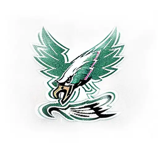 Philadelphia eagles old school logo and marijuana leaf tattoo design idea