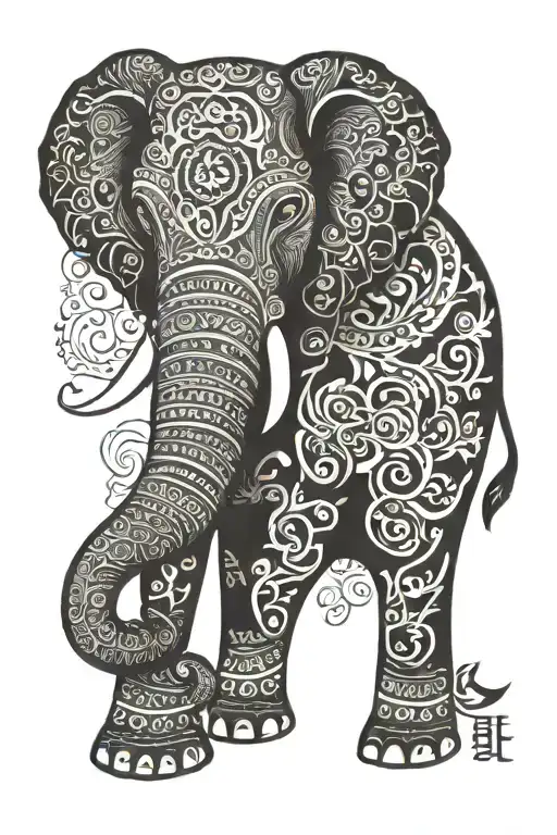 elephant good luck tattoo design idea