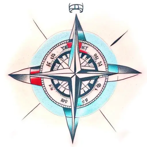 Compass tattoo design idea