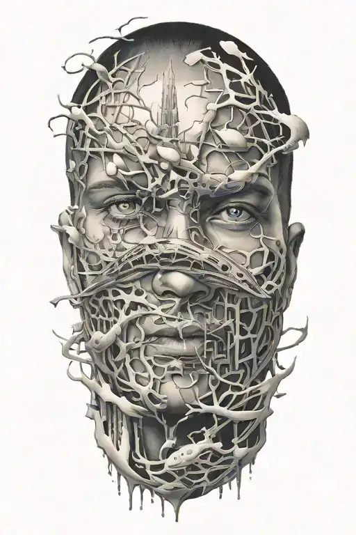 breaking free from reality, simulation theory  tattoo design idea