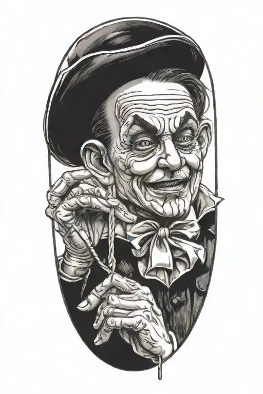 puppet master pulling strings tattoo design idea