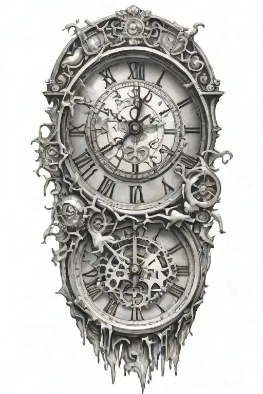 breaking free from reality, simulation theory clock  tattoo design idea