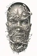 breaking free from reality, simulation theory  tattoo design idea