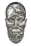 breaking free from reality, simulation theory  tattoo design idea