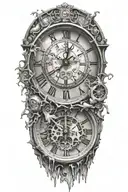 breaking free from reality, simulation theory clock  tattoo design idea