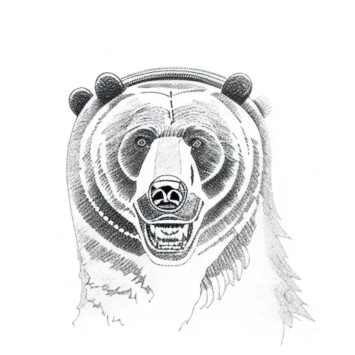 bear, motorcycle, native american tattoo design idea
