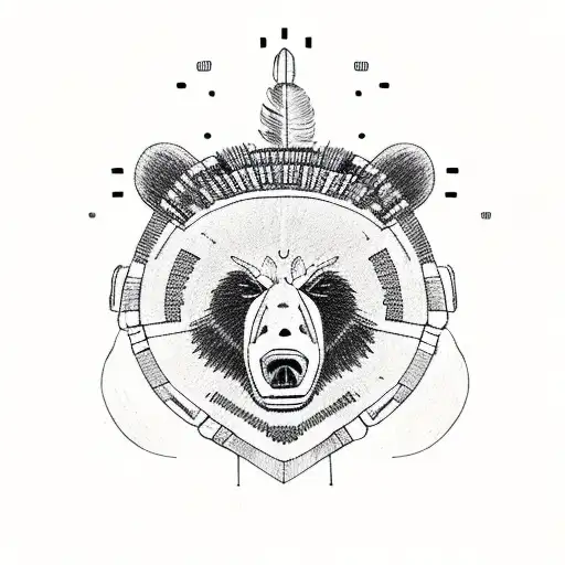 bear paw, motorcycle, native american tattoo design idea